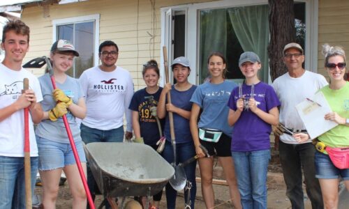 Chris's (second from the right) work team serving in San Diego.