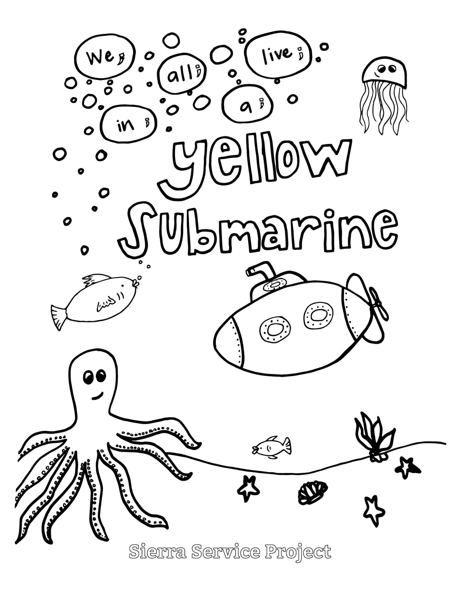 Yellow Submarine Coloring Pages